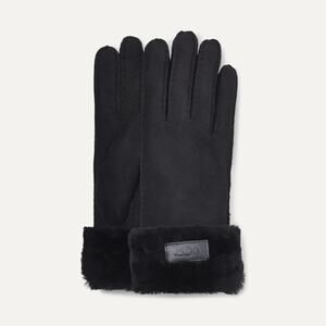 UGG Turn Cuff Gloves Sheepskin Leather Water Resistant Black NWT $162 Women’s L